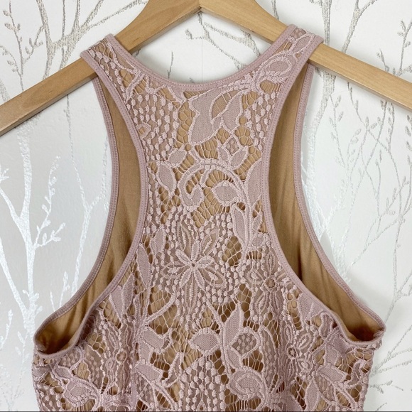 EXPRESS Y2K Pink Mauve Cotton Modal Lace Overlay Tank Top XS - Picture 5 of 10